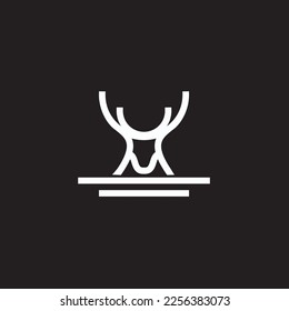 Logo-Vorlage für Hirsch-Logos, Linien-Design. Das Symbol selbst würde als Symbol oder Symbol für Unternehmen und Websites großartig aussehen.