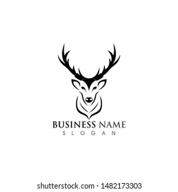 Deer head Logo Template vector icon illustration design