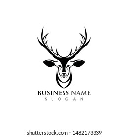 Deer head Logo Template vector icon illustration design