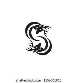 Deer head logo template vector icon illustration design