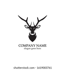 Head Deer Vintage Logo Vector Illustration Stock Vector (Royalty Free ...