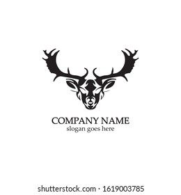 Deer head Logo Template vector icon illustration design