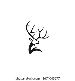 Deer head logo template vector icon illustration design