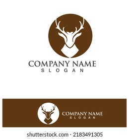Deer head Logo Template vector icon illustration design