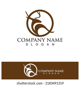 Deer head Logo Template vector icon illustration design