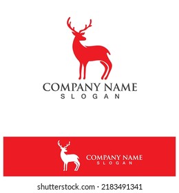Deer head Logo Template vector icon illustration design