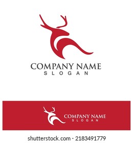 Deer head Logo Template vector icon illustration design