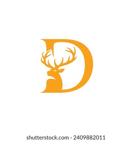 Diseño de la ilustración del icono de la plantilla del logotipo de la cabeza del Deer