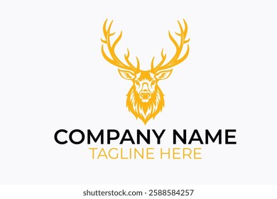 Deer head logo template vector icon illustration design on white background