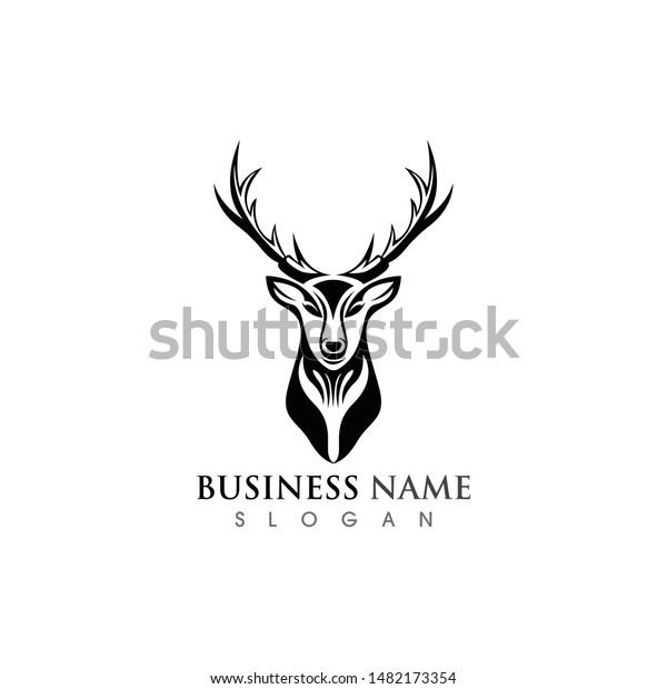 Deer Head Logo Template Vector Icon Stock Vector (Royalty Free ...