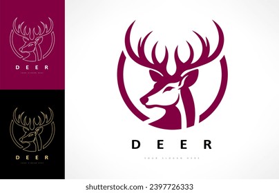 Deer head logo vector. Animal design.