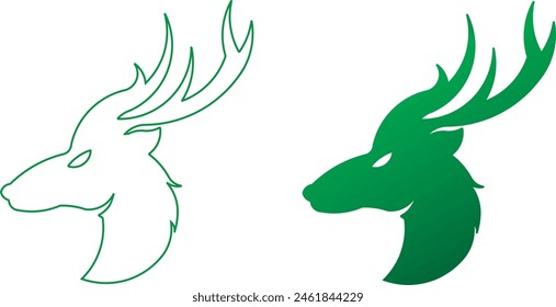 Deer head Logo vector, Animal Logo