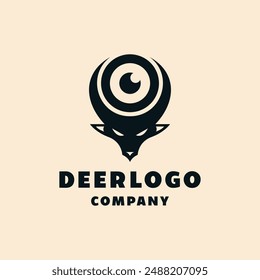 Deer Head Logo Vector, Animal Emblem Icon Symbol, Mascot Creative Vintage Graphic Design