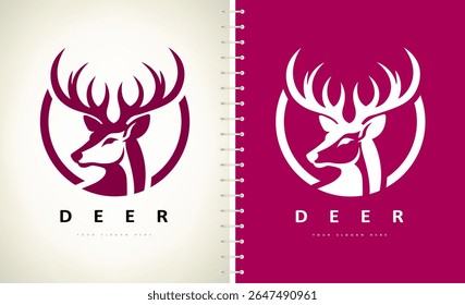 Deer head logo vector. Animal design