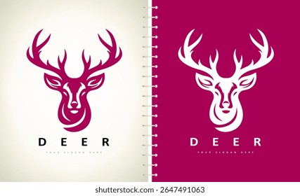 Deer head logo vector. Animal design