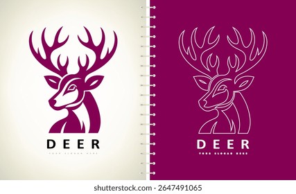 Deer head logo vector. Animal design