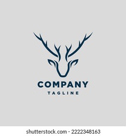 Deer head logo vector icon design template
