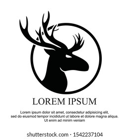 deer head logo vector Illustration