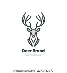 Deer head logo. Vector illustration. Deer head logo template. simple line logo