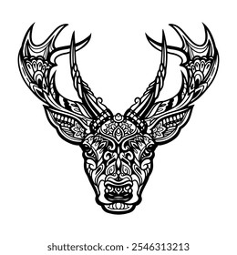 Deer head mandala arts isolated on white background