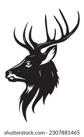 deer head mascot logo, design for badge, emblem, or printing, Vector illustration