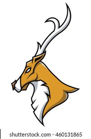 Deer head mascot on isolated