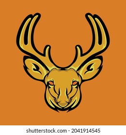 Deer head mascot with a sharp gaze. vector eps10 easy to edit.
