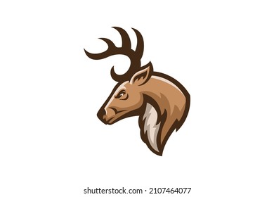 deer head mascot vector drawing