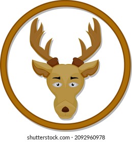 deer head mascot vector illustration with circle