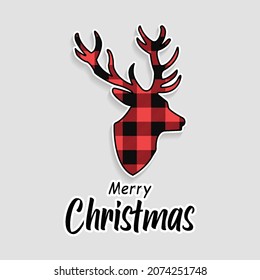 Deer Head From Merry Christmas Icon with Cloth Design