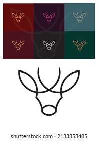 deer head minimalist logo design. template for logo design