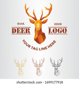 Deer Head Modern Logo Design Vector Template