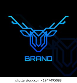 Deer head modern logo. It is suitable for corporate, organization, fashion, business, education, and others.