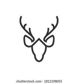 a deer head in a monoline style
