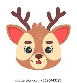 Deer head on isolated background. Vector illustration in a flat style