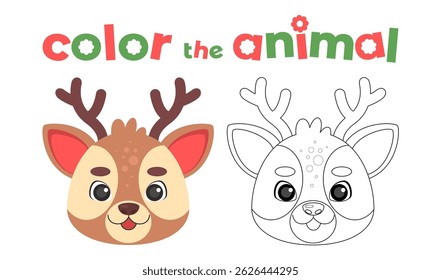 Deer head on isolated background. Vector illustration in a flat style