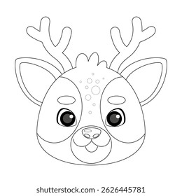 Deer head on isolated background. Vector illustration in a flat style