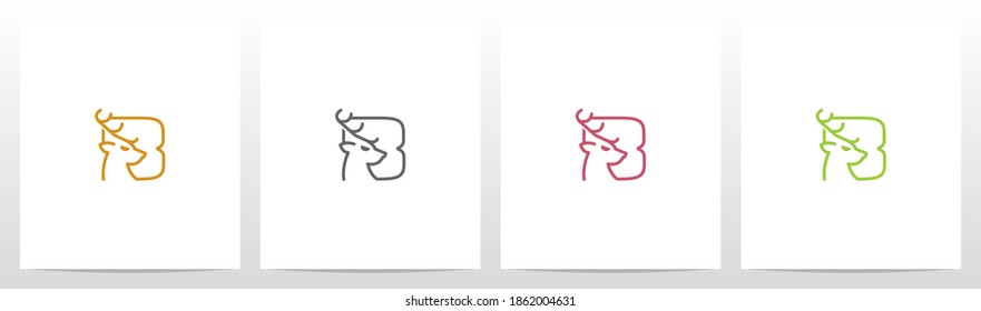Logo-Design B für Hirschkopf auf Buchstaben