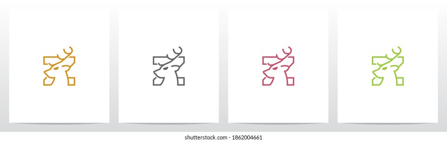 Deer Head On Letter Logo Design Z