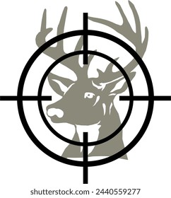 Deer head on shooting target silhouette