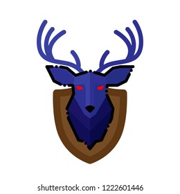 Deer head on the wall