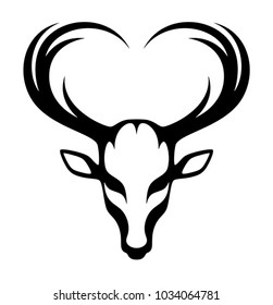 Deer head on a white background