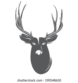 Deer head on white background