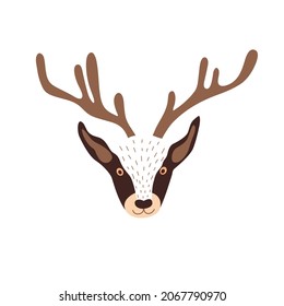 Deer head on a white background. vector illustration.