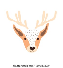 Deer head on a white background. vector illustration.