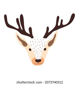 Deer head on a white background. vector illustration.