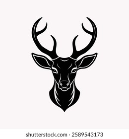 Deer Head on White Background – Isolated Wildlife Animal Portrait for Stock Photography