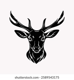 Deer Head on White Background – Isolated Wildlife Animal Portrait for Stock Photography