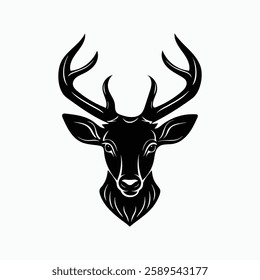 Deer Head on White Background – Isolated Wildlife Animal Portrait for Stock Photography