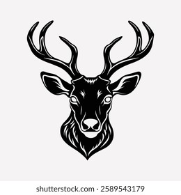 Deer Head on White Background – Isolated Wildlife Animal Portrait for Stock Photography